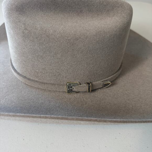 Unisex Ariat Felt Cowboy Hat Size 6 7/8 Small Sheepskin Leather Natural A764008